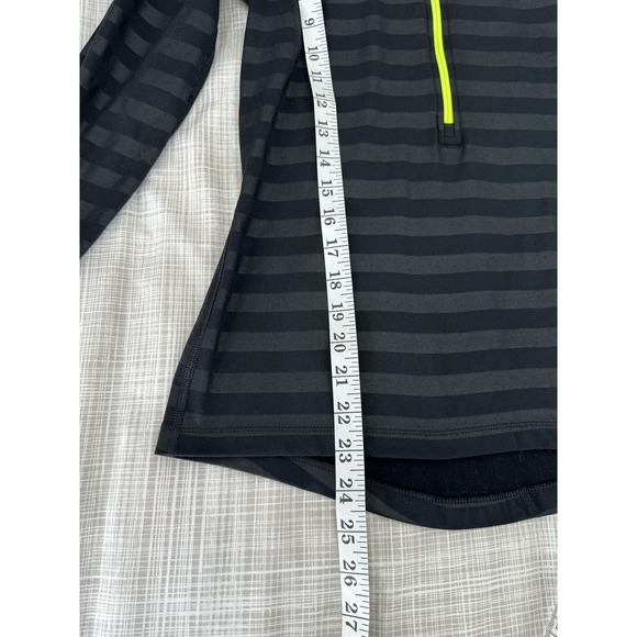 Nike Pro Dri-Fit Blsck Striped Zip Pullover- Size Small B127 - Picture 6 of 7